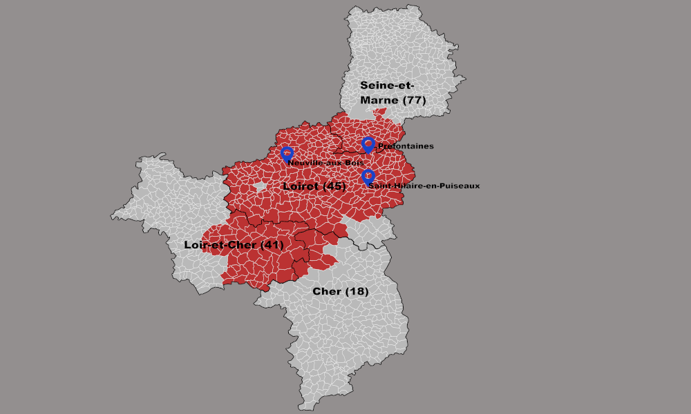 Zone d'activité de KM